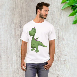 Grüner Dinosaurier-Charakter mit lila Stacheln T-Shirt