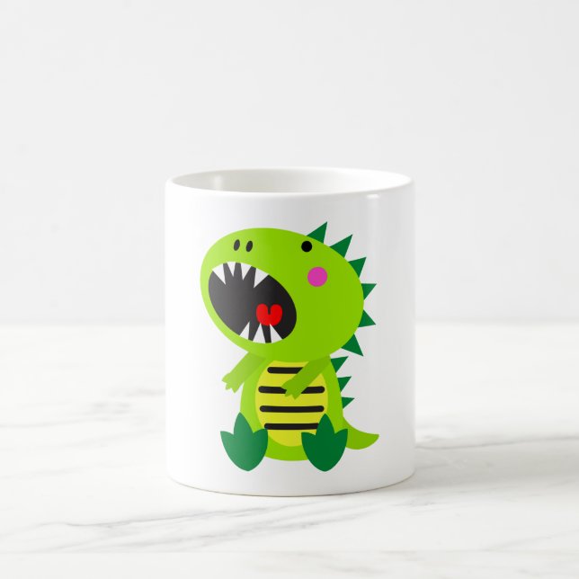 Grüner Dinosaurier RAWR Tasse (Mittel)