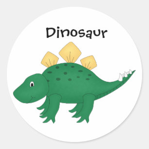 Grüner Dinosaurier Runder Aufkleber