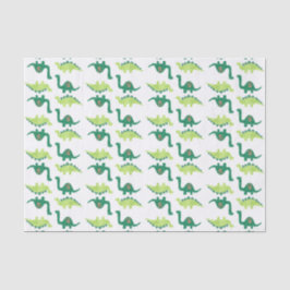 Grüner Dinosaurier-Seidenpapier Seidenpapier