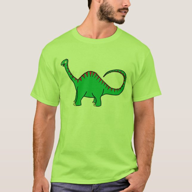 Grüner Diplodocus T-Shirt (Vorderseite)