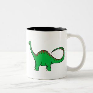 Grüner Diplodocus Zweifarbige Tasse