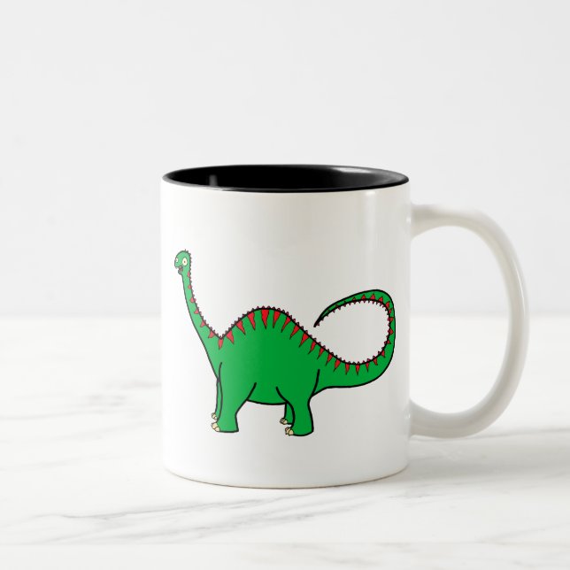 Grüner Diplodocus Zweifarbige Tasse (Rechts)