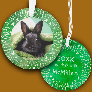 Grüner DIY-Schwarzer-Hasen-Feiertagsbaum Ornament