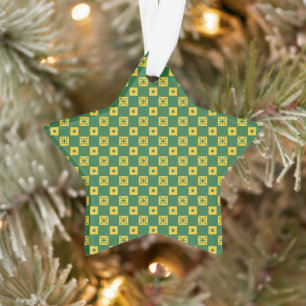 Grüner Domino-Sternenschmuck Ornament