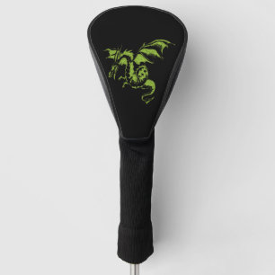Grüner Drache auf schwarz Golf Headcover