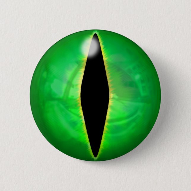 Grüner Drache-Auge Button (Vorderseite)
