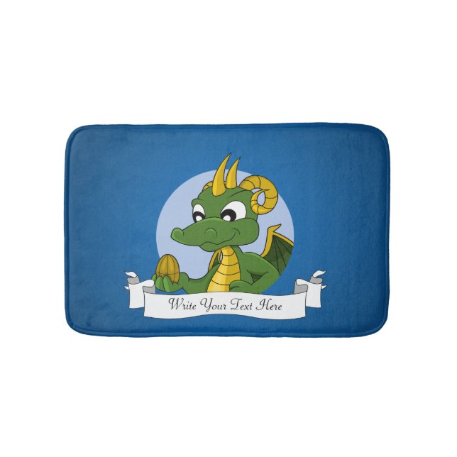 Grüner Drache Cartoon Badematte (Vorderseite)