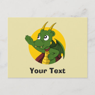 Grüner Drache Cartoon Postkarte
