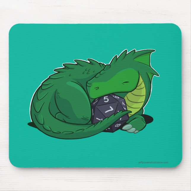 Grüner Drache D20 Mousepad (Vorne)