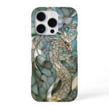 Grüner Drache Faux-Buntglas