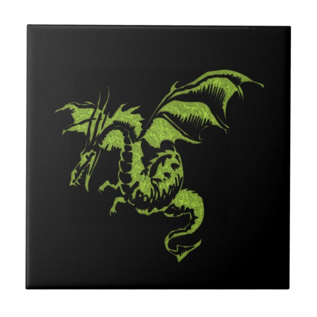 Grüner Drache Fliese (Vorderseite)