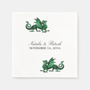 Grüner Drache Hochzeitspapier Napkins Serviette