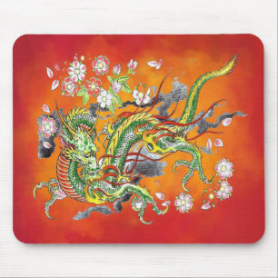 Grüner Drache-Mauspad II Mousepad