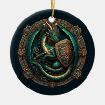 Grüner Drache mit Schwert