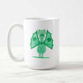 Grüner Drache mit Shamrocks Kaffeetasse