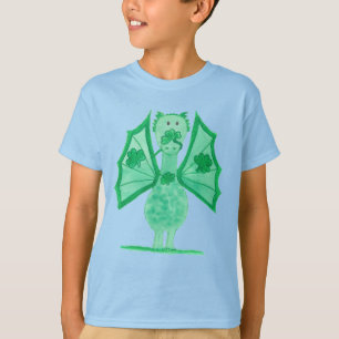 Grüner Drache mit Shamrocks T-Shirt