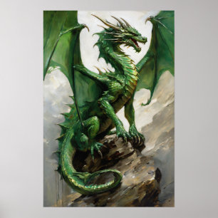 Grüner Drache Poster