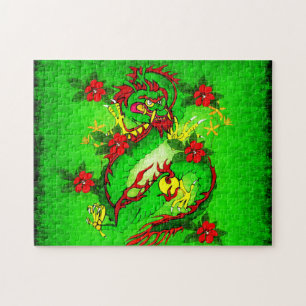 Grüner Drache Puzzle