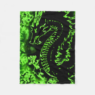 Grüner Drache-Samurai-Geist-Decke Fleecedecke