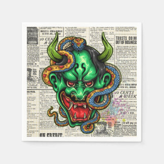 Grüner Drache Serviette
