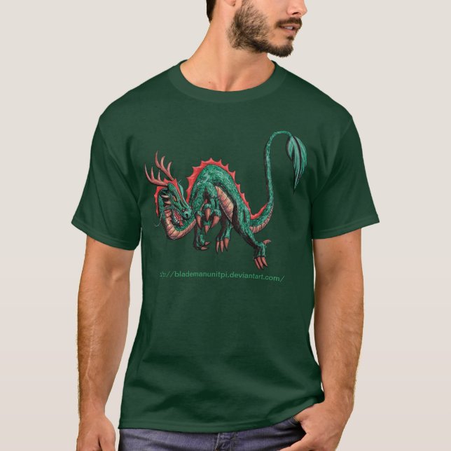 Grüner Drache T-Shirt (Vorderseite)