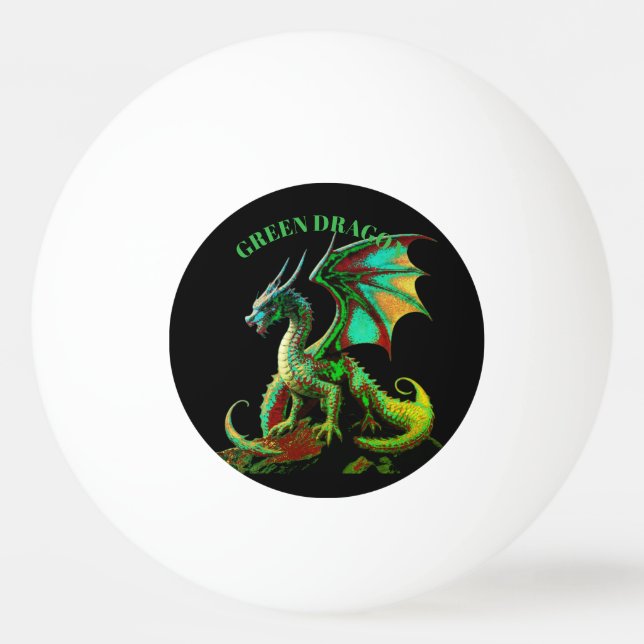 GRÜNER DRACHE  TISCHTENNISBALL (Vorderseite)
