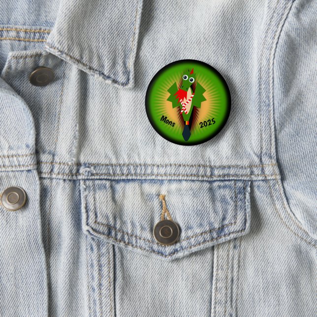 Grüner Drache von Doudou Ducasse Button (Beispiel)