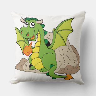 Grüner Drachen-Wurfkissen Kissen