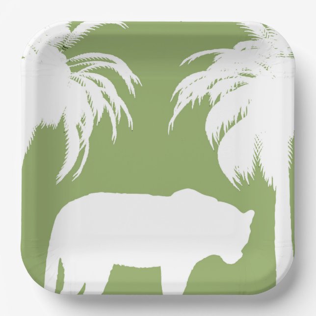 Grüner Dschungel Pappteller (Vorderseite)