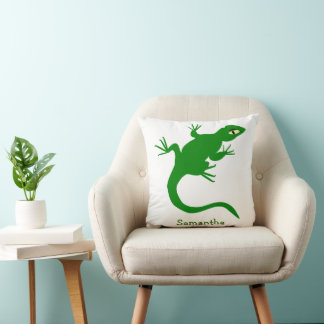 Grüner Eidechsen-Design personalisiert Kissen