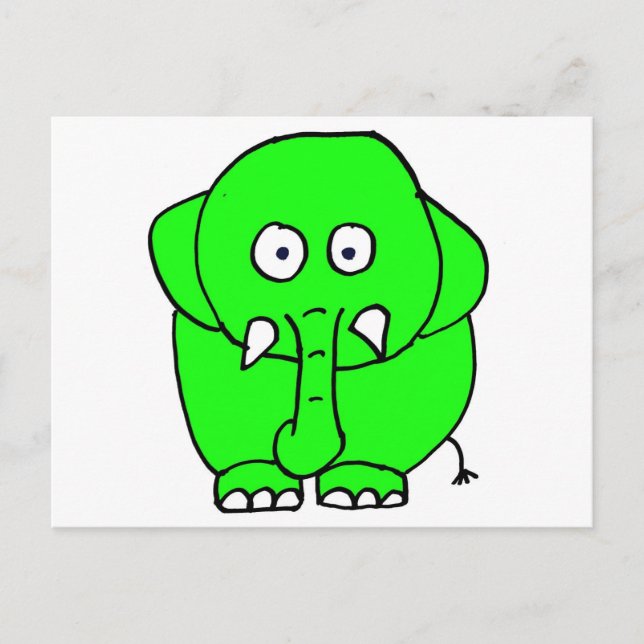 Grüner Elefant Postkarte (Vorderseite)