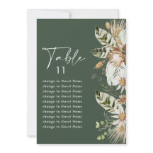 Grüner, eleganter Hochzeitstisch-Sitzplan
