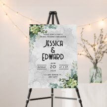 Grüner Eleganter Wedding Watercolor BlumenMinimal