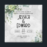 Grüner Eleganter Wedding Watercolor BlumenMinimal Magnet<br><div class="desc">Grün elegante Aquarellfarben,  minimalistisches Design für eine elegante Hochzeit!</div>