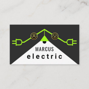 Grüner elektrischer Dachdrahtrahmen Visitenkarte