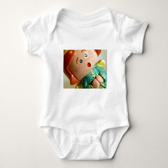 Grüner Engel I Baby Strampler (Vorderseite)