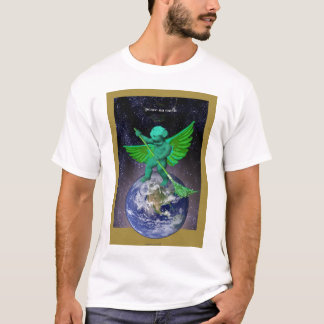 Grüner Engels-Weltfrieden-T - Shirt