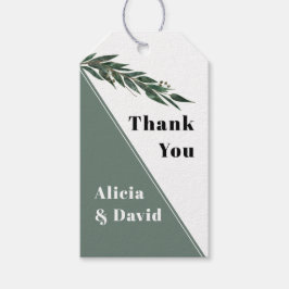 Grüner Eukalyptuszweig mit Blätter Hochzeit Geschenkanhänger