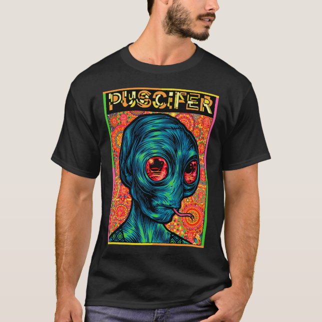 grüner ewiger Weltraum-Alien T-Shirt (Vorderseite)