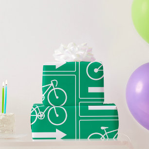 Grüner Fahrradweg-Rechtspfeil-Richtungsschild Geschenkpapier