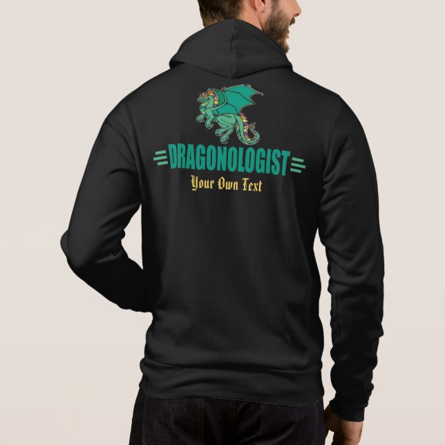 Grüner Fantasiedrache Hoodie (Rückseite)