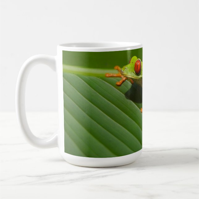 Grüner, farbiger Dschungelbaumfrosch Kaffeetasse (Links)