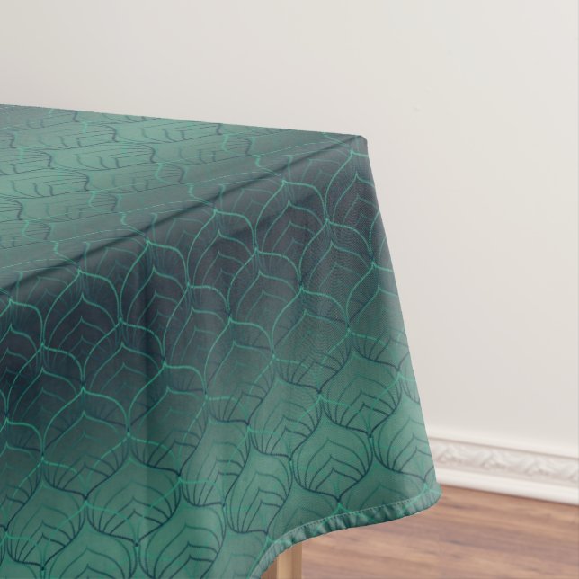 Grüner Farbverlauf im Art déco-Stil. Tischdecke (Beispiel)