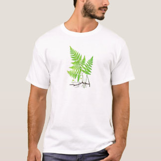 Grüner Farn-botanische Kunst-Illustration T-Shirt