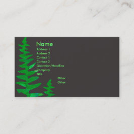 Grüner Farnberufliche Watercolor-Haus Pflanze Visitenkarte