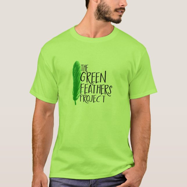 Grüner Feder-Projekt-T - Shirt (gefärbt) (Vorderseite)