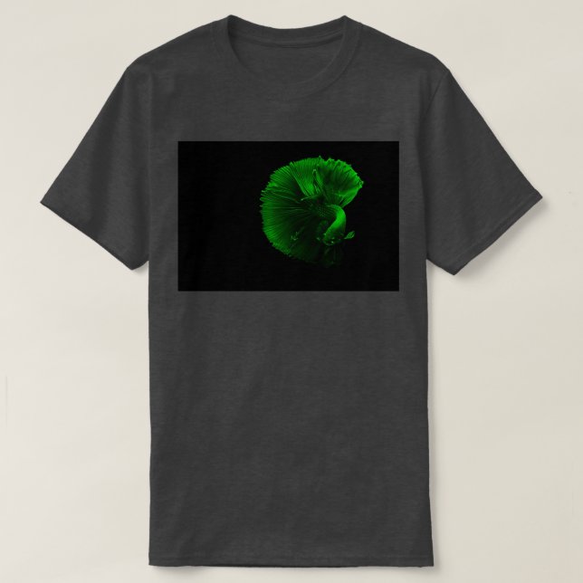 Grüner Fisch im Dunkeln T-Shirt (Design vorne)
