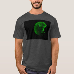 Grüner Fisch im Dunkeln T-Shirt