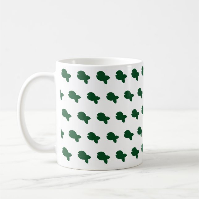 Grüner Fischiger Fischiger Weiß     Kaffeetasse (Links)